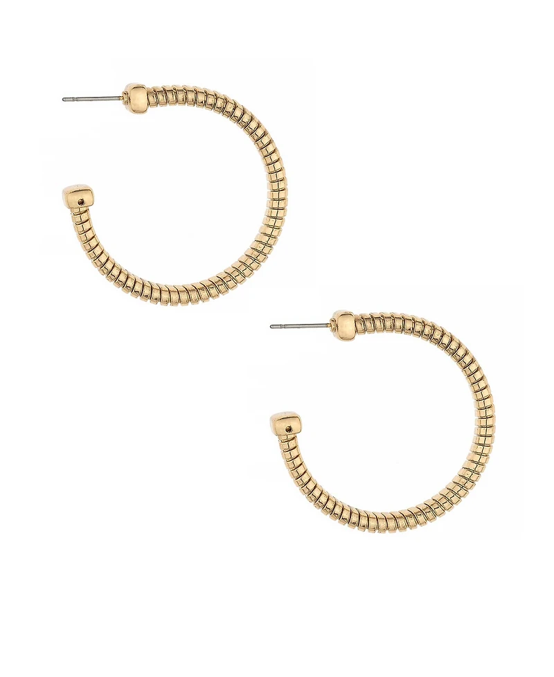 Ettika Your Essential Flex Snake Chain 18K Gold Plated Hoop Earrings