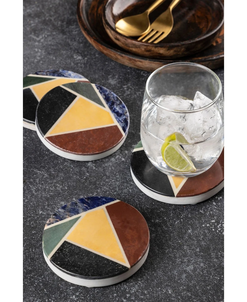 Gauri Kohli Bennett Marble Coasters, Set of 4