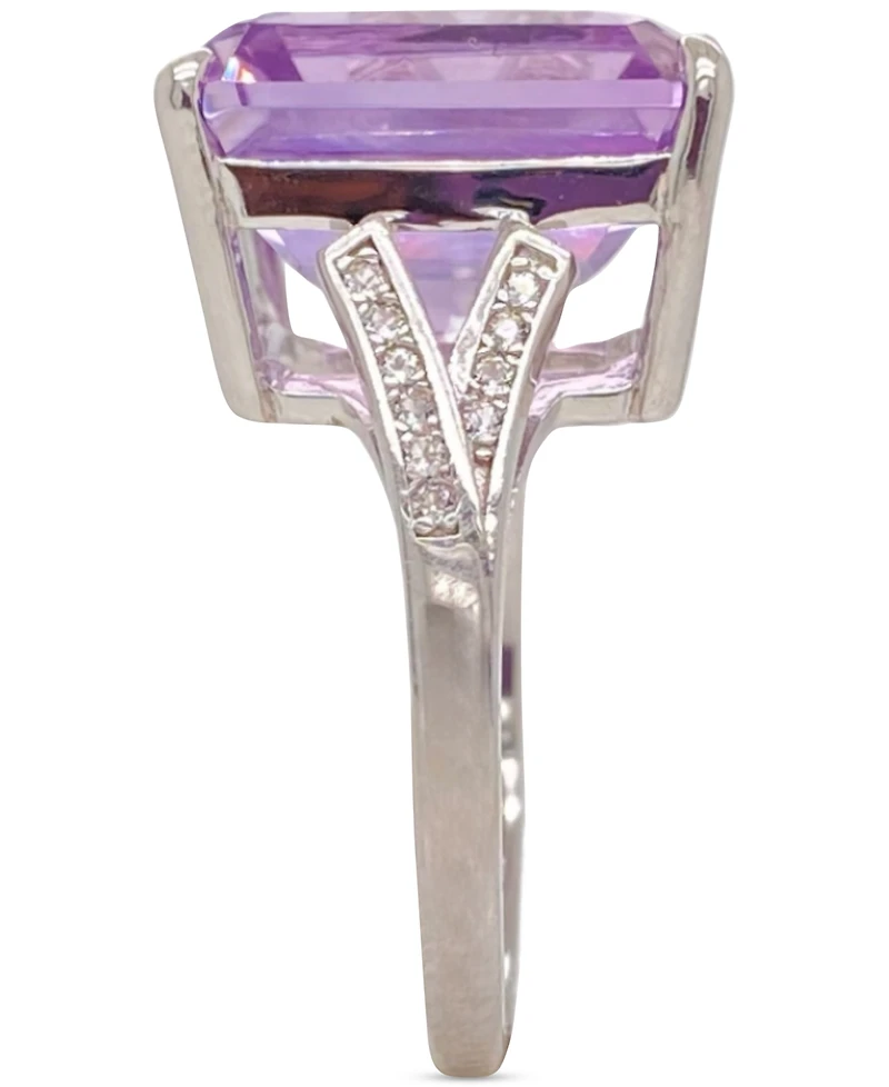 Pink Amethyst (7-1/4 ct. t.w.) & White Topaz (3/8 ct. t.w.) Statement Ring in Sterling Silver