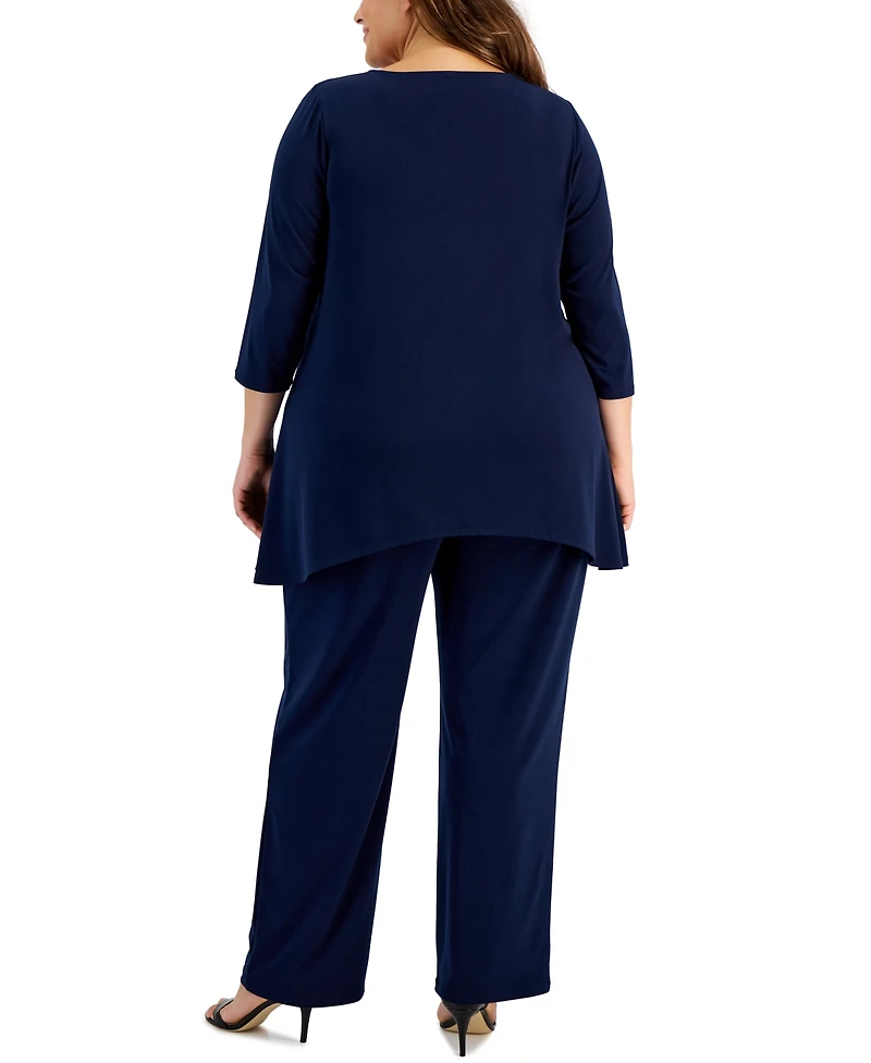 Jm Collection Plus and Petite Wide-Leg Pull-On Pants, Exclusively at Macy's