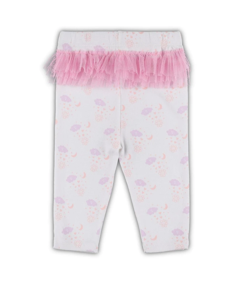 Girls Newborn and Infant White Kansas City Chiefs Spreading Love Bodysuit and Tutu Leggings Set