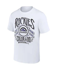 Men's Darius Rucker Collection by Fanatics White Colorado Rockies Distressed Rock T-shirt