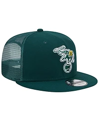 Men's New Era Green Oakland Athletics Cooperstown Collection Team Color Trucker 9FIFTY Snapback Hat