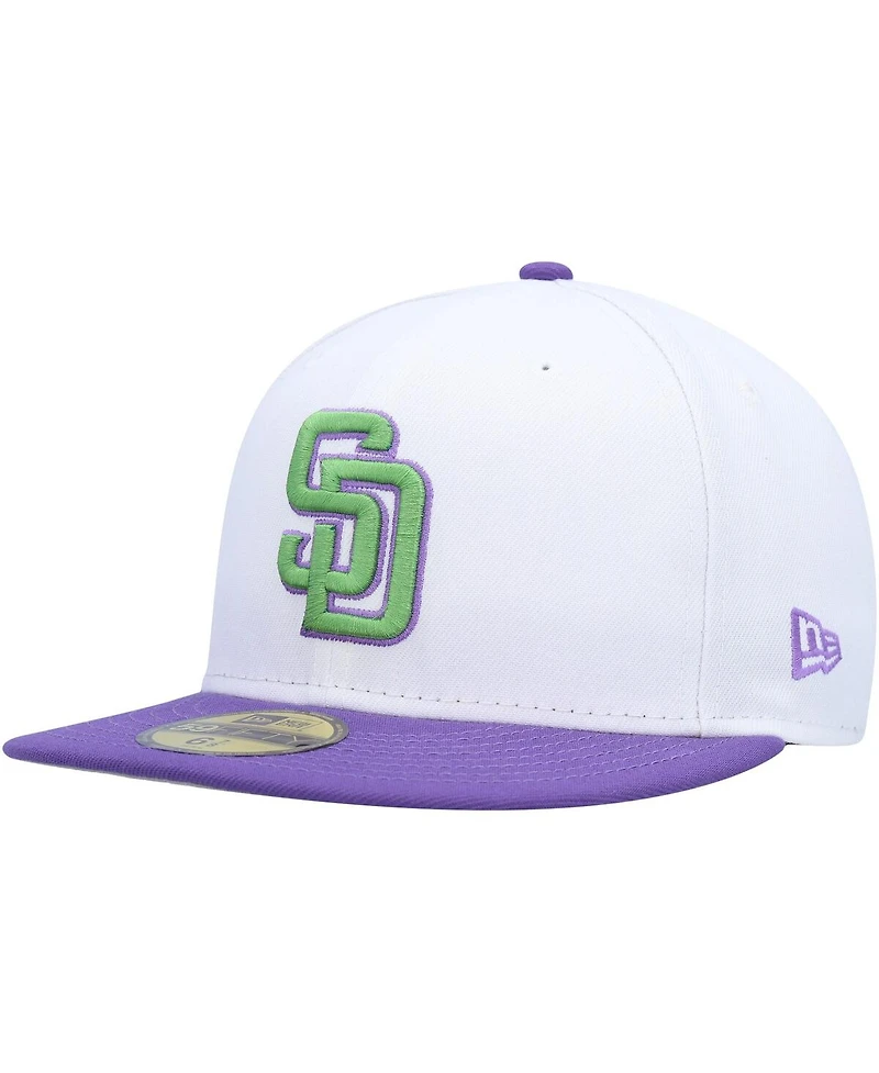 Men's New Era White San Diego Padres 50th Anniversary Side Patch 59FIFTY Fitted Hat