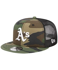 Men's New Era Camo Oakland Athletics Woodland Camo Trucker 9FIFTY Snapback Hat