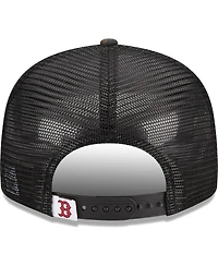 Men's New Era Camo Boston Red Sox Woodland Camo Trucker 9FIFTY Snapback Hat