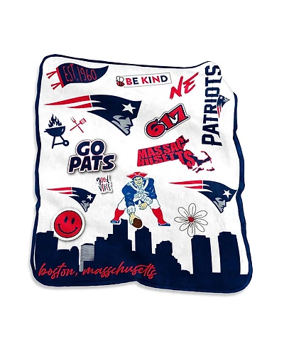 New England Patriots 50'' x 60'' Native Raschel Plush Throw Blanket
