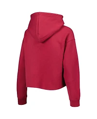 Women's Cuce Cardinal Arizona Cardinals Crystal Logo Cropped Pullover Hoodie
