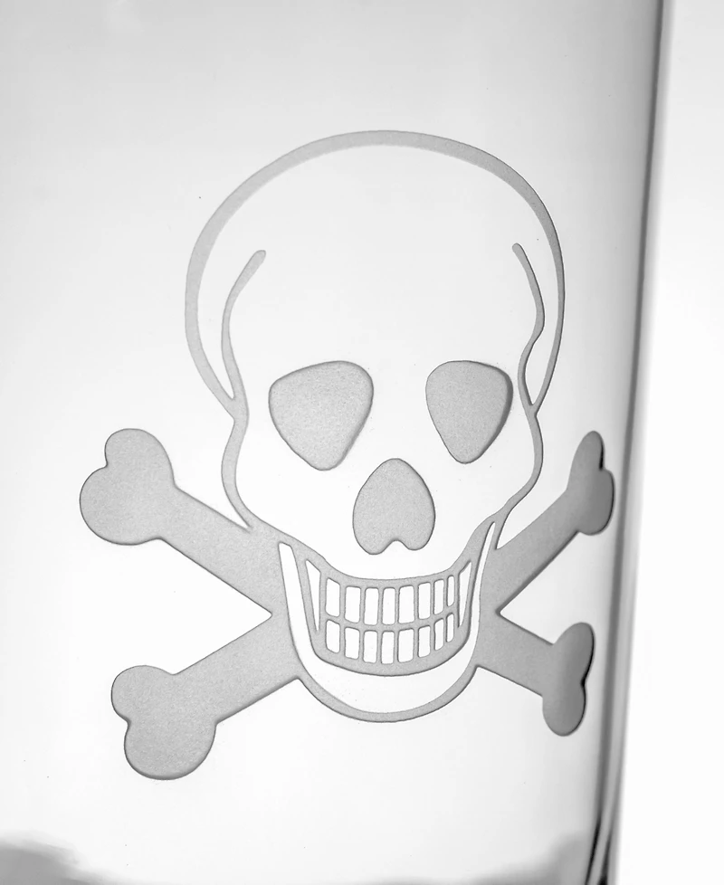 Rolf Glass Skull and Crossbones Cooler Highball Glass 15oz