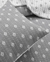 Lush Decor Hygge Kantha Pick Stitch Yarn Dyed Cotton Jacquard 3-Piece Quilt Set, King