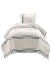 Lush Decor Farmhouse Stripe Reversible Cotton 2-Piece Quilt, Twin/Twin Xl
