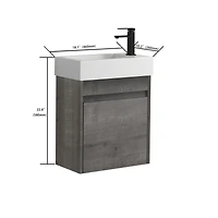 Simplie Fun 18" Floating Wall-Mounted Bathroom Vanity With Resin Sink & Soft-Close Cabinet Door