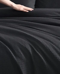 Vera Wang Waffle Pique Cotton 3 Piece Comforter Set, King
