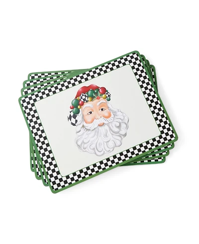 Spode Christmas Tree Black & White Mixed Snowman & Santa Placemats, Set of 4