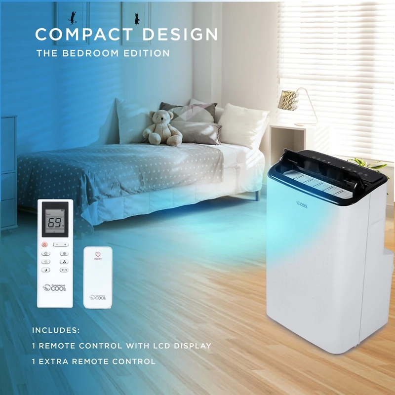 Commercial Cool Portable Air Conditioner, Dehumidifier & Fan, Portable Ac 9,000 Btu Bedroom Ac & Covers up to 450 Sq. Ft., Alexa & Wifi Enabled,White