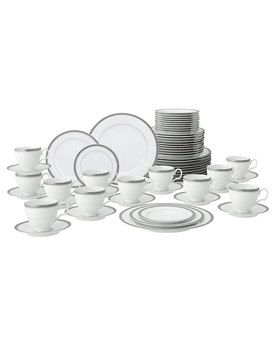 Noritake Charlotta Platinum 60 Piece Dinnerware Set, Service for 12