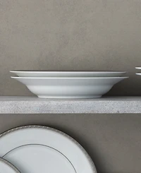 Noritake Charlotta Platinum 4 Piece 9" Rim Soup Bowls Set, 27 oz, Service for 4