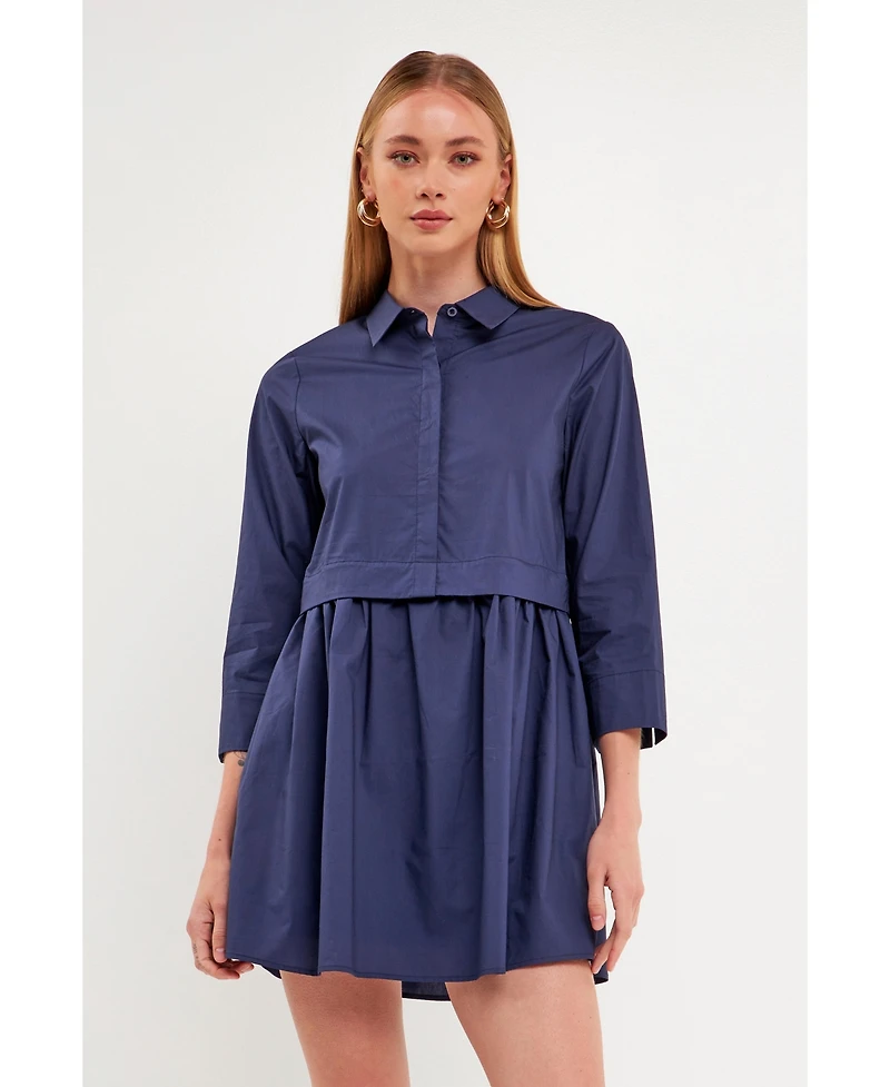 English Factory Women's Shirt Mini Dress