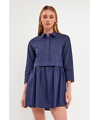 English Factory Women's Shirt Mini Dress