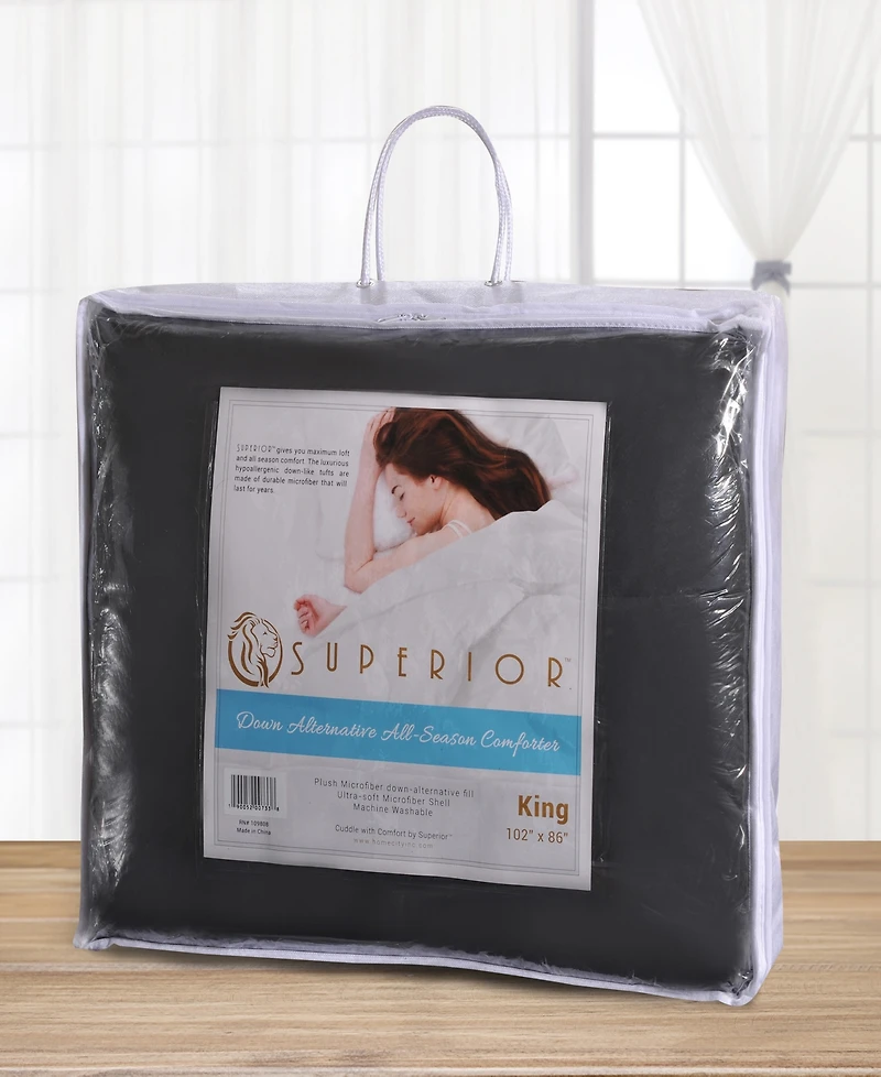 Superior All Season Down Alternative Reversible Comforter, Full/Queen
