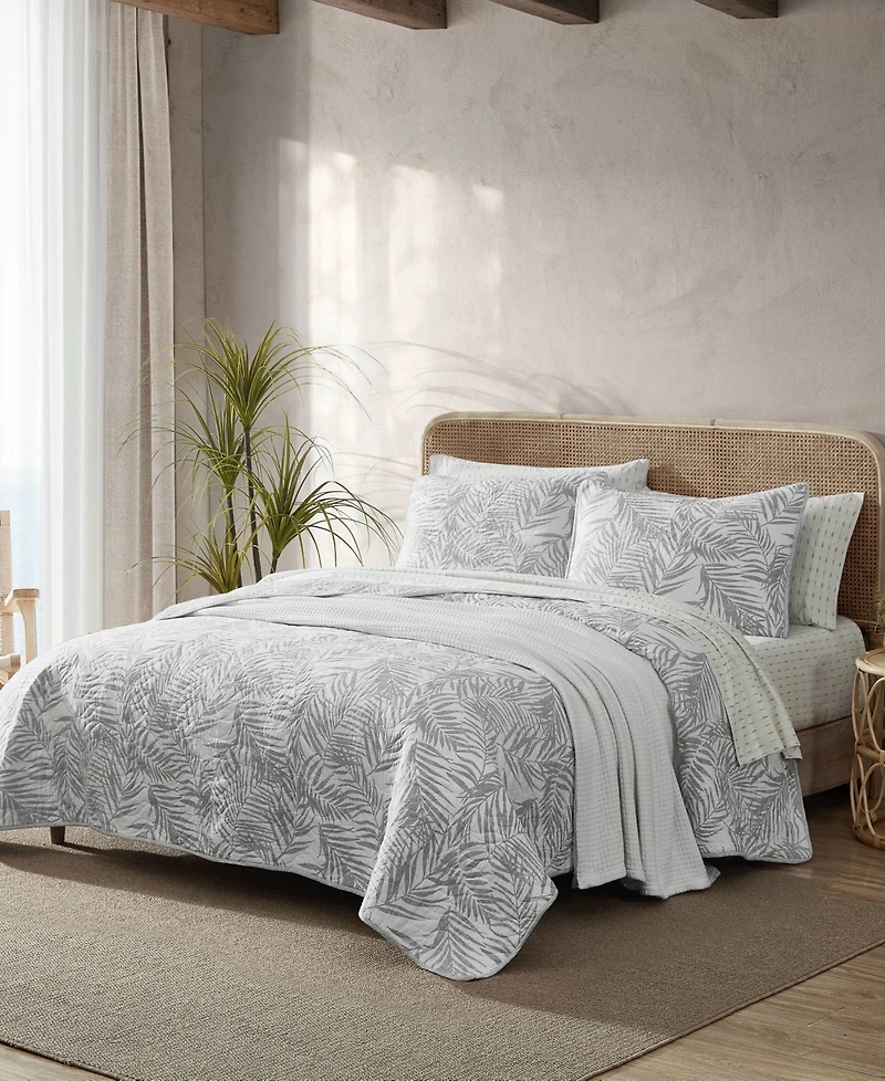 Closeout! Tommy Bahama Home Palmday Cotton Reversible 3 Piece Quilt Set, King