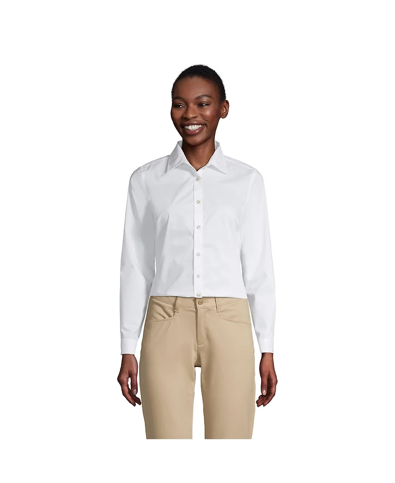 Lands' End Women's No Gape Long Sleeve Stretch Shirt