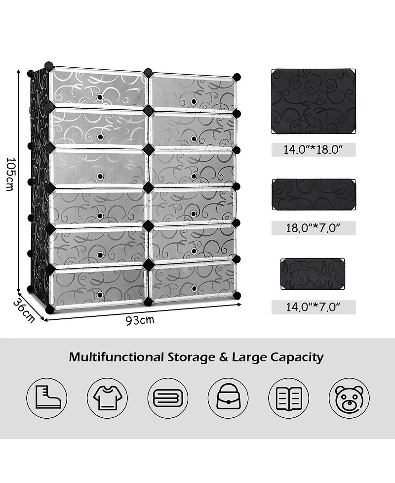12 Cubic Portable Shoe Rack Shelf Cabinet Storage Closet Organizer