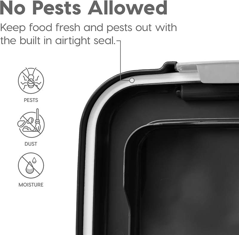 Iris 33qt/25lbs Airtight Pet Food Storage Container, Black