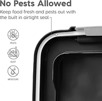Iris 33qt/25lbs Airtight Pet Food Storage Container, Black
