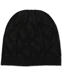 Michael Kors Women's Debossed Knit Metallic Beanie & Scarf Set
