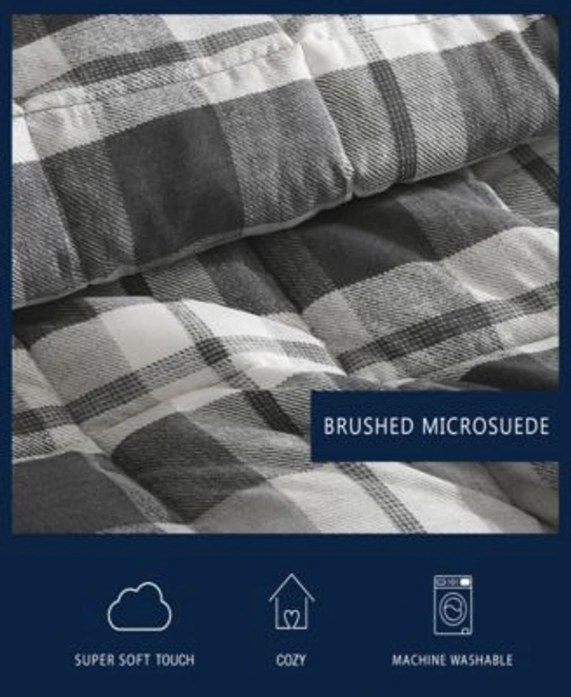 Nautica Cross View Plaid Brushed Micro Suede Comforter Sets