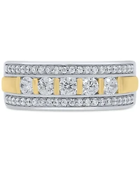 Men's Diamond Openwork Band (1 ct. t.w.) in 10k Two-Tone Gold