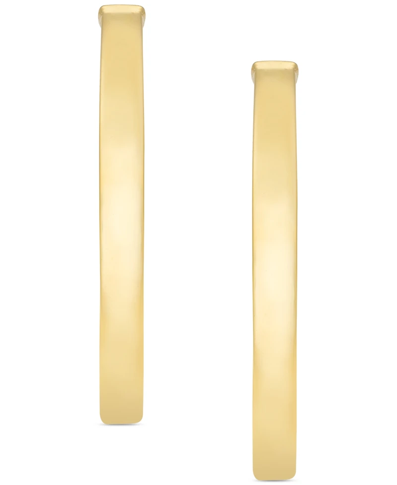 High Polished Squared J-Hoop Earrings in 14k Gold