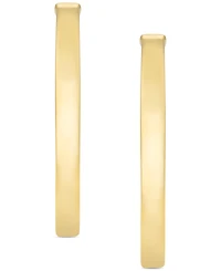 High Polished Squared J-Hoop Earrings in 14k Gold