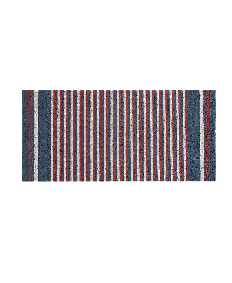Nautica Polyvinyl Chloride Loop Utility Indoor or Outdoor Striped Mat