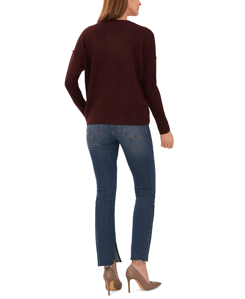 Vince Camuto Women's Cozy Crewneck Long-Sleeve Extend-Shoulder Sweater