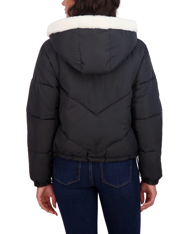 Sebby Juniors' Faux Fur Lined Puffer Jacket with Hood