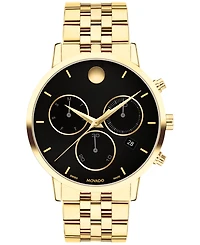 Movado Men's Museum Classic Swiss Quartz Chrono Light Yellow Pvd Watch 42mm