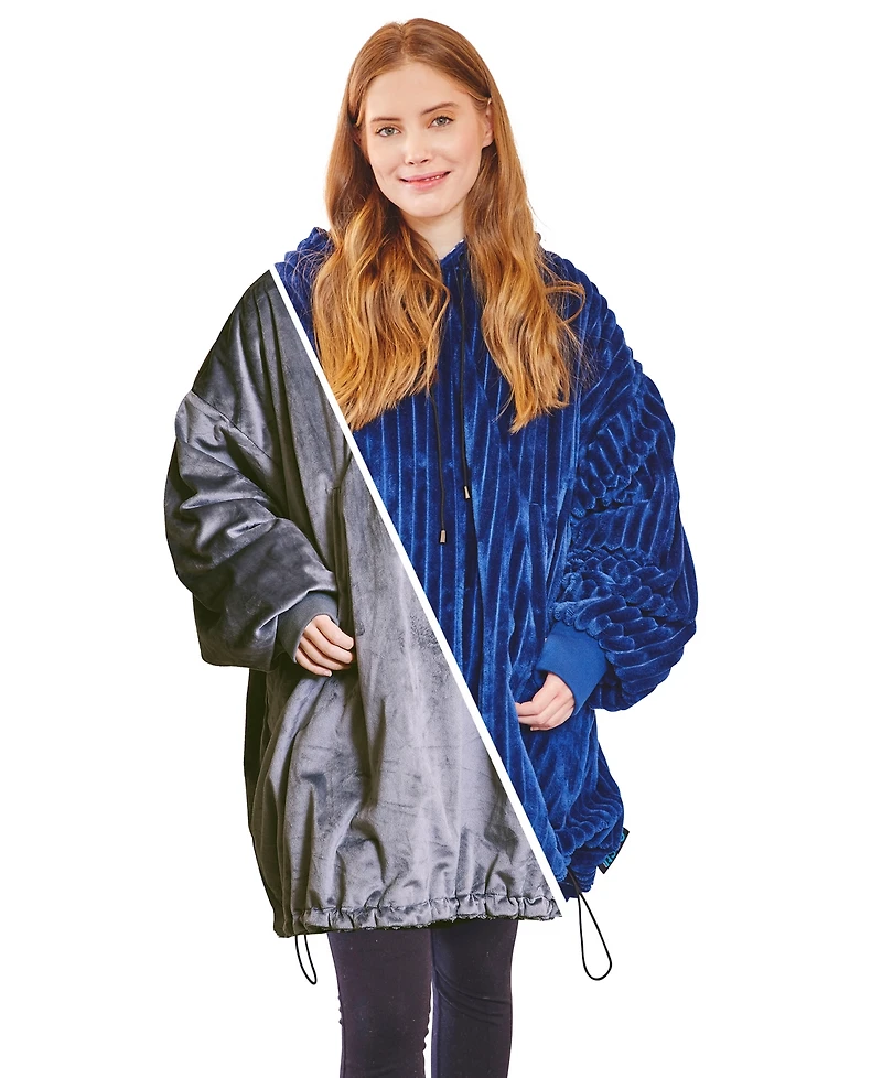 Nestl Oversized Wearable Reversible Color Adult Blanket, 38" x 54"