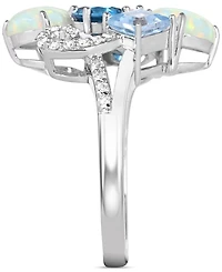 Lab-Grown Opal (1-1/3 ct. t.w) & Multicolor Topaz (2-1/2 ct. t.w) Ring in Sterling Silver