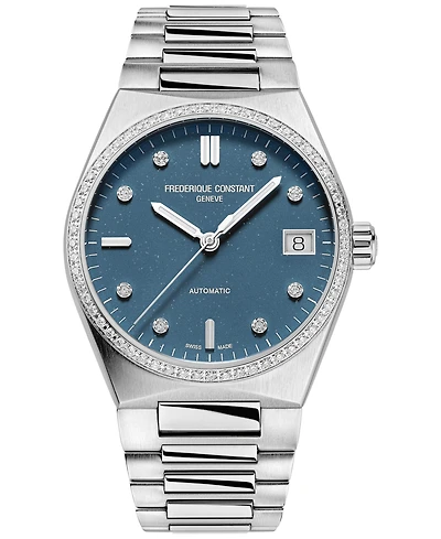 Frederique Constant Women's Swiss Automatic Highlife Diamond (5/8 ct. t.w.) Stainless Steel Bracelet Watch 34mm