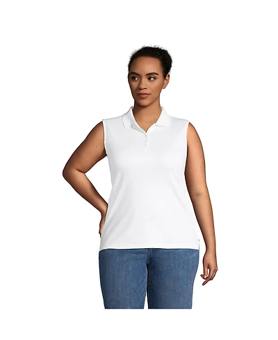 Lands' End Plus Sleeveless Supima Cotton Polo Shirt