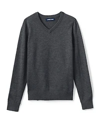 Lands' End Boys School Uniform Cotton Modal Fine Gauge V-neck Sweater