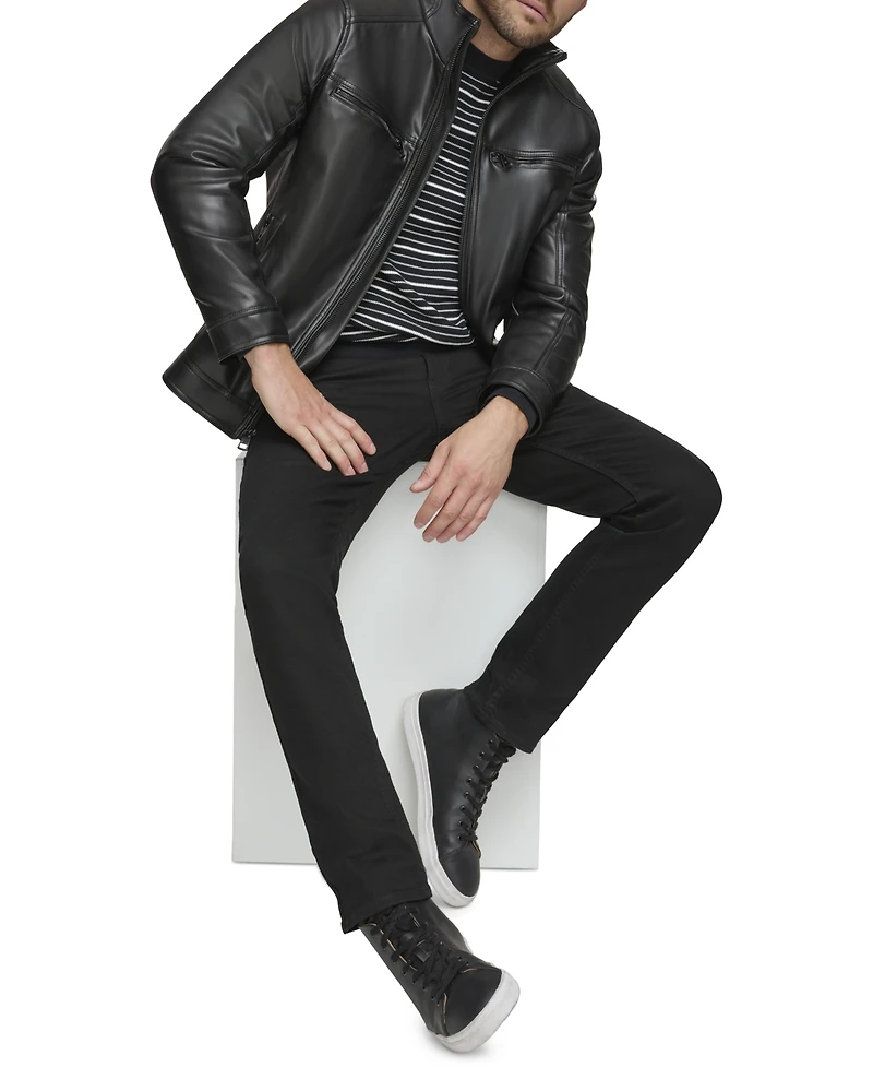 Calvin Klein Men's Faux Leather Moto Jacket, Created for Macy's