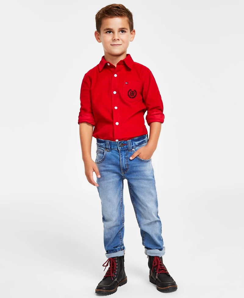 Tommy Hilfiger Toddler and Little Boys Regular-Fit Blue Stone Jeans