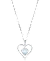 Birthstone Gemstone & Diamond Accent Heart 18" Pendant Necklace 14k Gold-Plated Sterling Silver