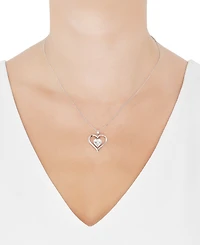 Birthstone Gemstone & Diamond Accent Heart 18" Pendant Necklace 14k Gold-Plated Sterling Silver