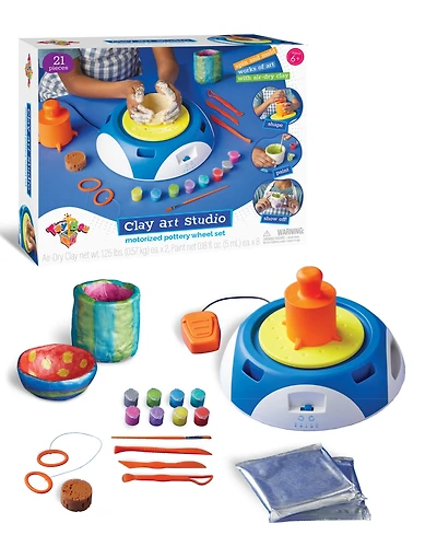 Closeout! Geoffrey's Toy Box Clay Art Studio Motorized Pottery 21 Pieces Wheel Set, Created for Macy's
