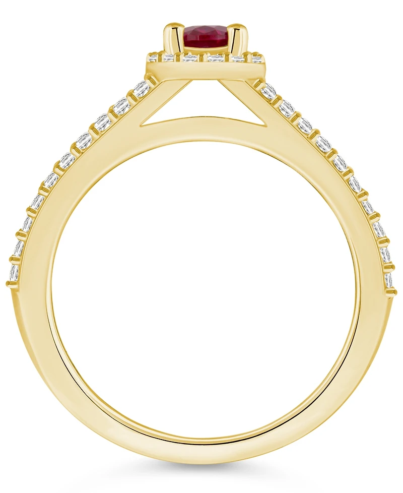 Macy's Ruby (5/8 Ct. t.w.) and Diamond (1/2 Halo Ring
