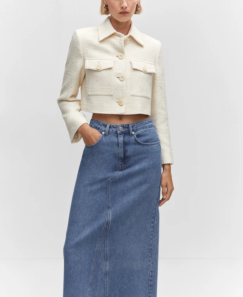 Mango Women's Denim Long Skirt